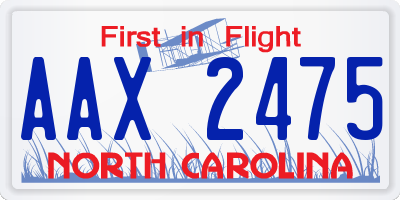 NC license plate AAX2475