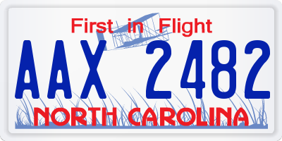 NC license plate AAX2482