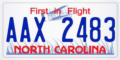 NC license plate AAX2483
