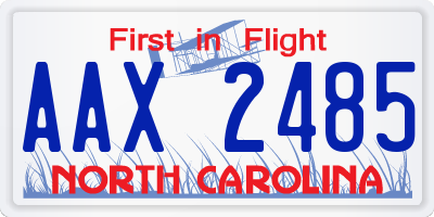 NC license plate AAX2485