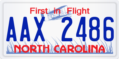 NC license plate AAX2486