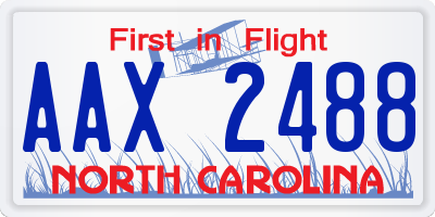 NC license plate AAX2488