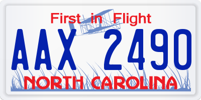 NC license plate AAX2490