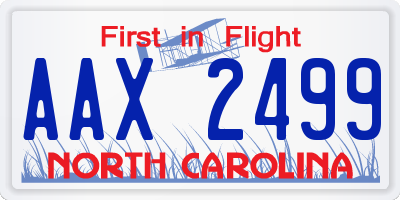 NC license plate AAX2499