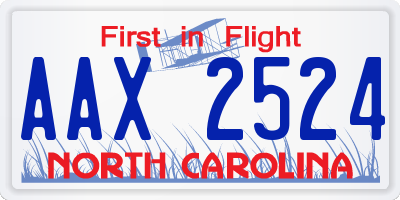 NC license plate AAX2524