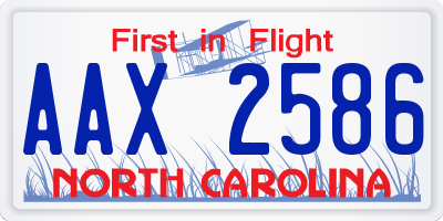 NC license plate AAX2586