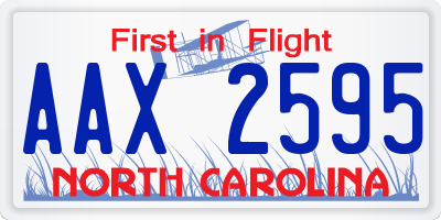 NC license plate AAX2595