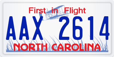 NC license plate AAX2614