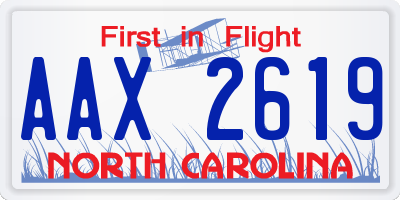 NC license plate AAX2619
