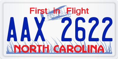 NC license plate AAX2622