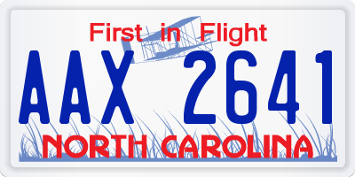 NC license plate AAX2641