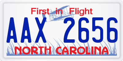 NC license plate AAX2656