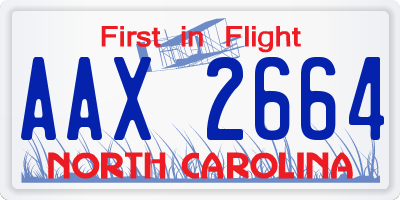 NC license plate AAX2664
