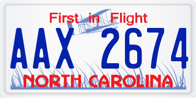 NC license plate AAX2674