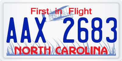 NC license plate AAX2683