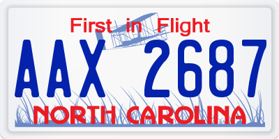 NC license plate AAX2687