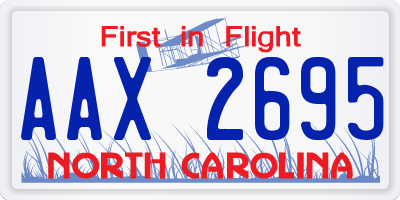 NC license plate AAX2695