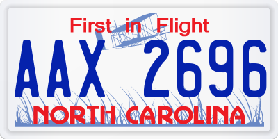 NC license plate AAX2696