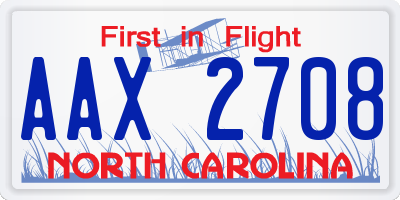 NC license plate AAX2708