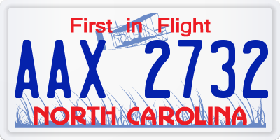NC license plate AAX2732