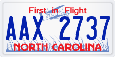 NC license plate AAX2737