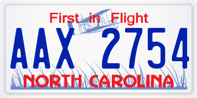 NC license plate AAX2754