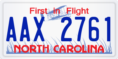 NC license plate AAX2761