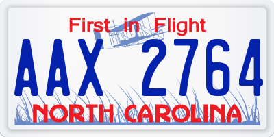 NC license plate AAX2764