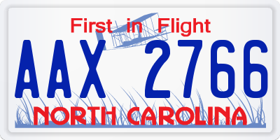 NC license plate AAX2766