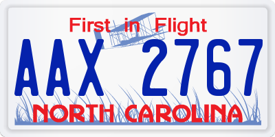 NC license plate AAX2767