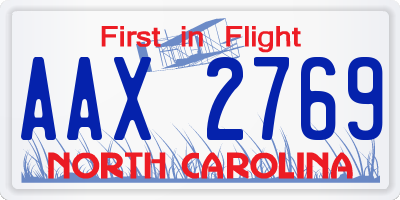 NC license plate AAX2769