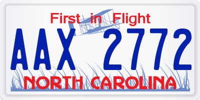 NC license plate AAX2772