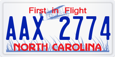 NC license plate AAX2774