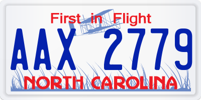 NC license plate AAX2779