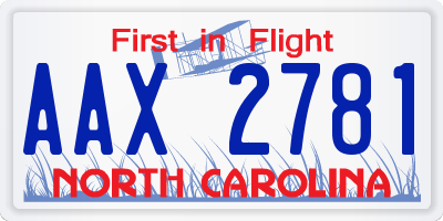 NC license plate AAX2781