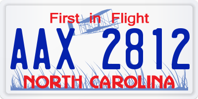 NC license plate AAX2812