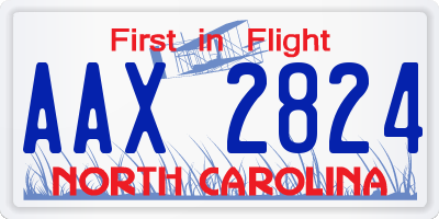 NC license plate AAX2824