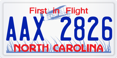 NC license plate AAX2826