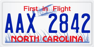 NC license plate AAX2842