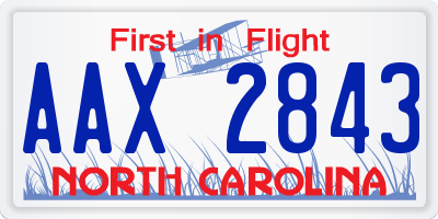 NC license plate AAX2843