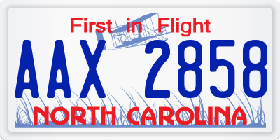 NC license plate AAX2858