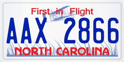 NC license plate AAX2866