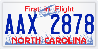 NC license plate AAX2878