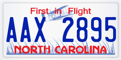 NC license plate AAX2895