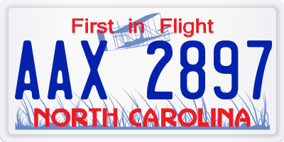 NC license plate AAX2897
