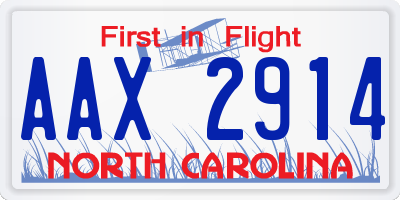 NC license plate AAX2914
