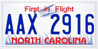 NC license plate AAX2916