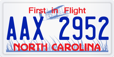 NC license plate AAX2952