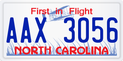 NC license plate AAX3056