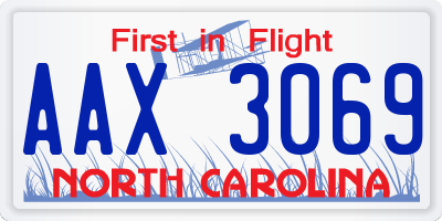 NC license plate AAX3069